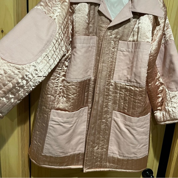 Michons Marigot Pink Satin Canvas Barn Coat Chore Jacket - Picture 8 of 12